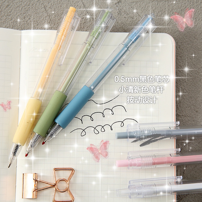 Bút bi đen gel MODINA 0.5mm vỏ màu morandi dễ thương