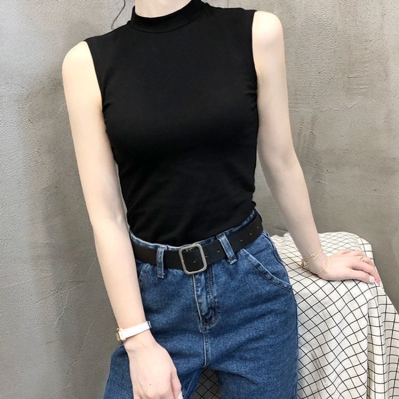 Áo thun body sát nách cổ cao