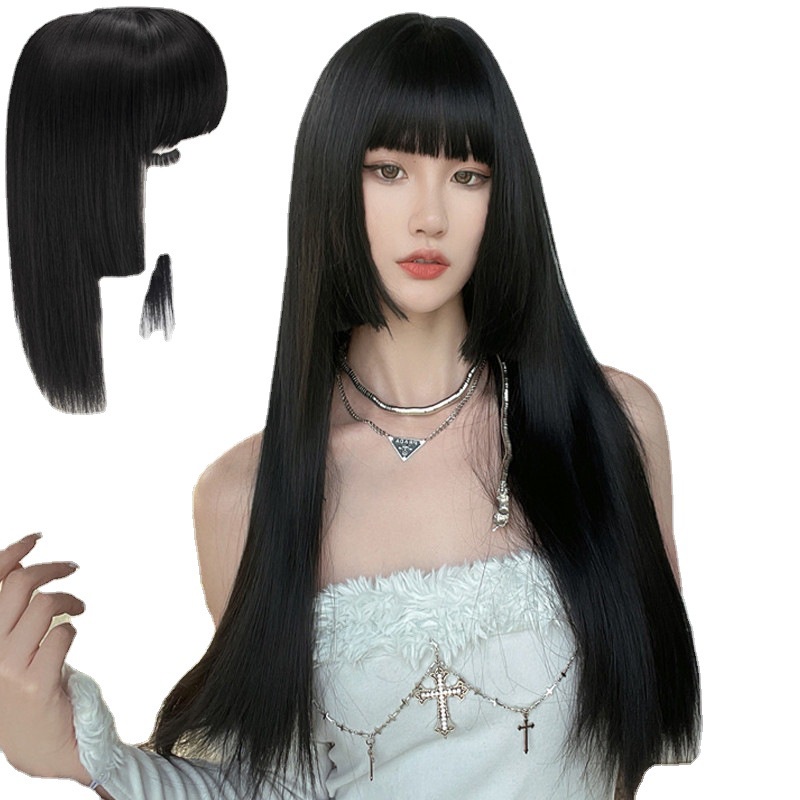 Tóc Giả Màu Trắng/Đen Có Khối Thay Thế Cho Nữ