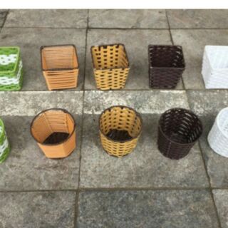 Cốc đựng giấy ăn nhựa giả mây
