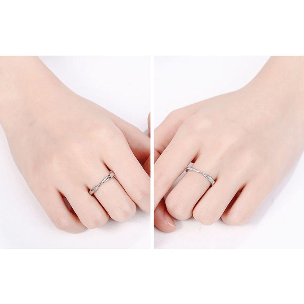 SUMU 1 Cặp Nhẫn Hình Trái Tim Đính Pha Lê Lãng Mạn Cho Cặp Đôi
