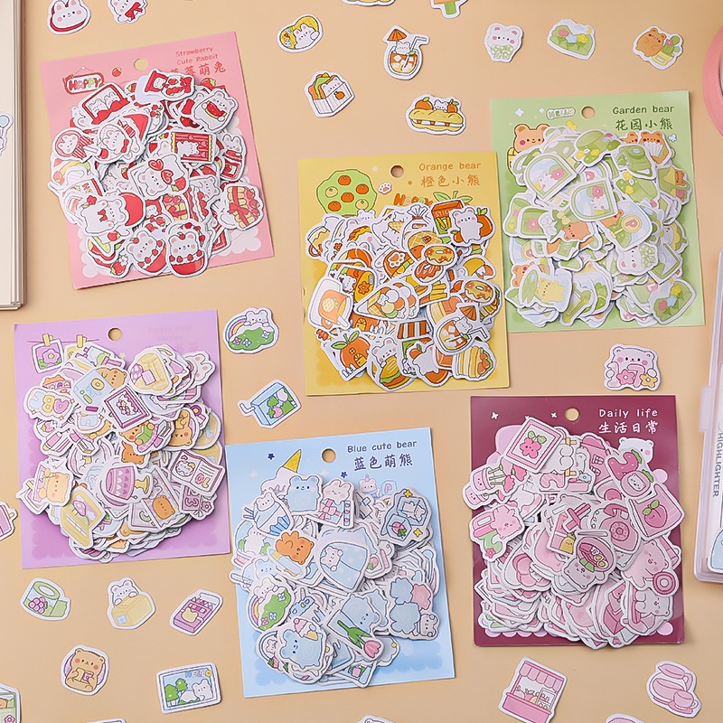 Combo 200 miếng sticker mini xinh xắn cute nhiều chủ đề - có lẻ 100 miếng sticker