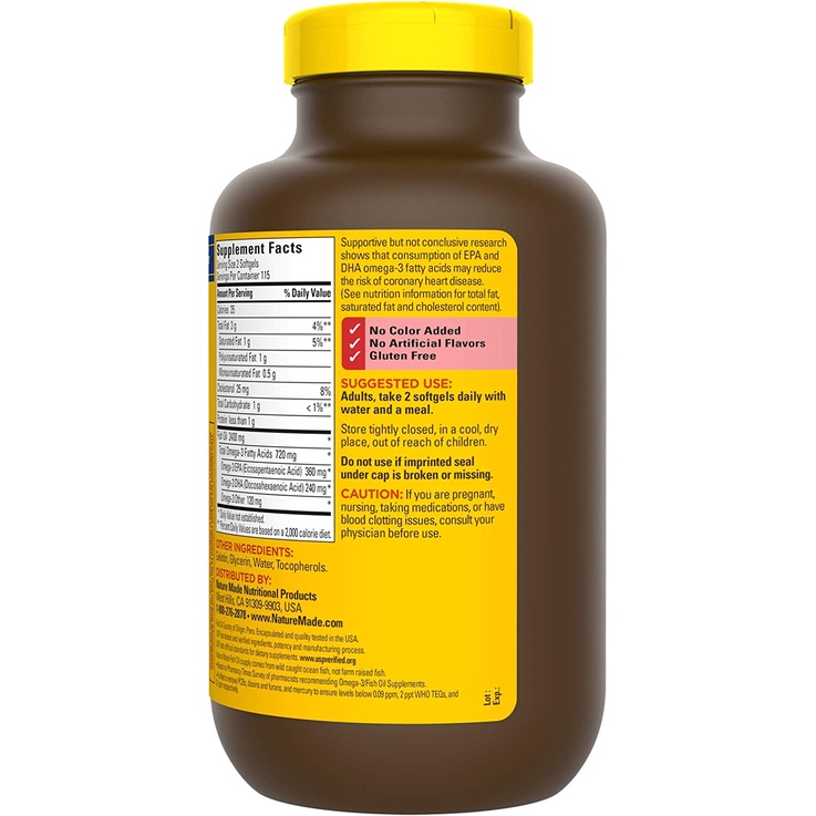 Dầu cá Omega 3 Nature Made Fish Oil 1200mg 320 viên date 2026