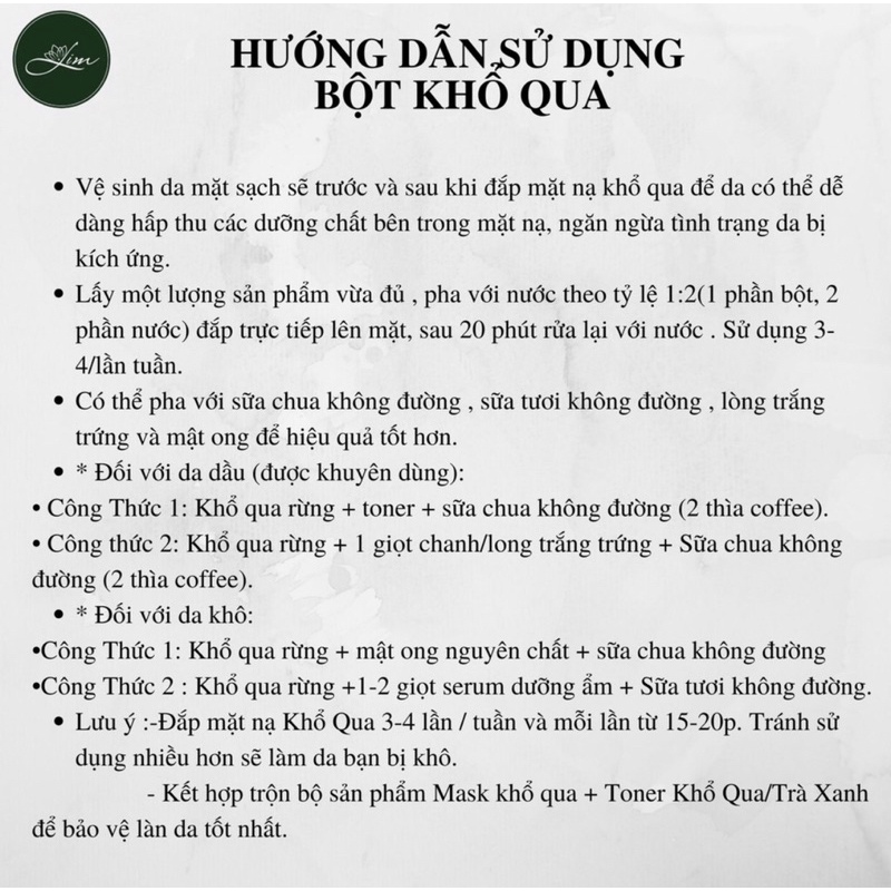 [Handmade] Bột khổ qua nguyên chất - 100% không pha trộn,giảm mụn, sáng da, chăm sóc da mặt hiệu quả | BigBuy360 - bigbuy360.vn