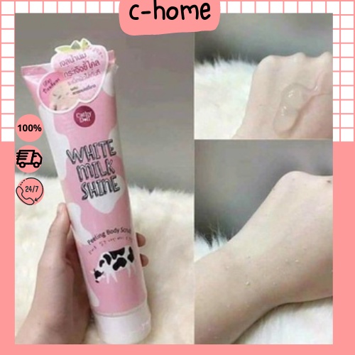 Kem tẩy tế bào chết toàn thân Cathy Doll White Milk Shine Peeling Body Scrub 320ml