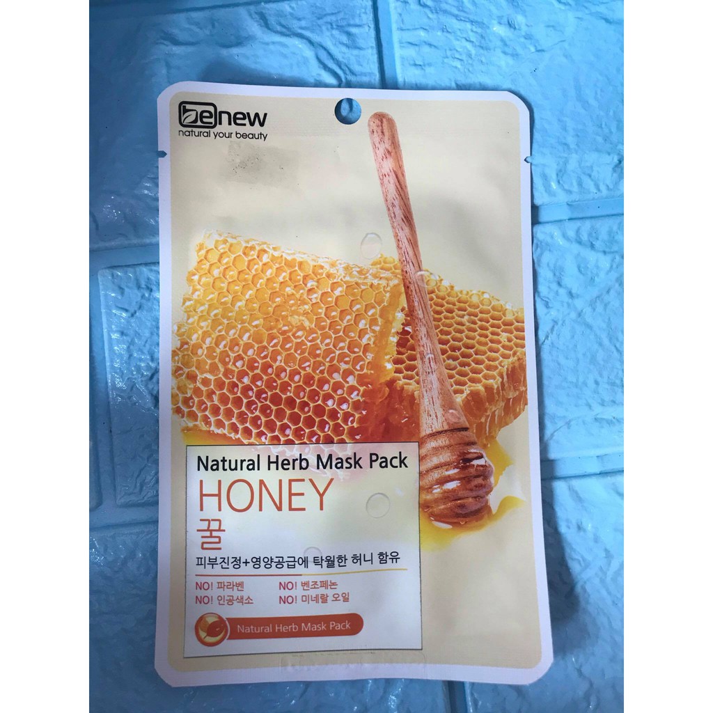 Bộ 10 miếng đắp mặt nạ Benew Natural herb Mask Pack - Honey 22ml