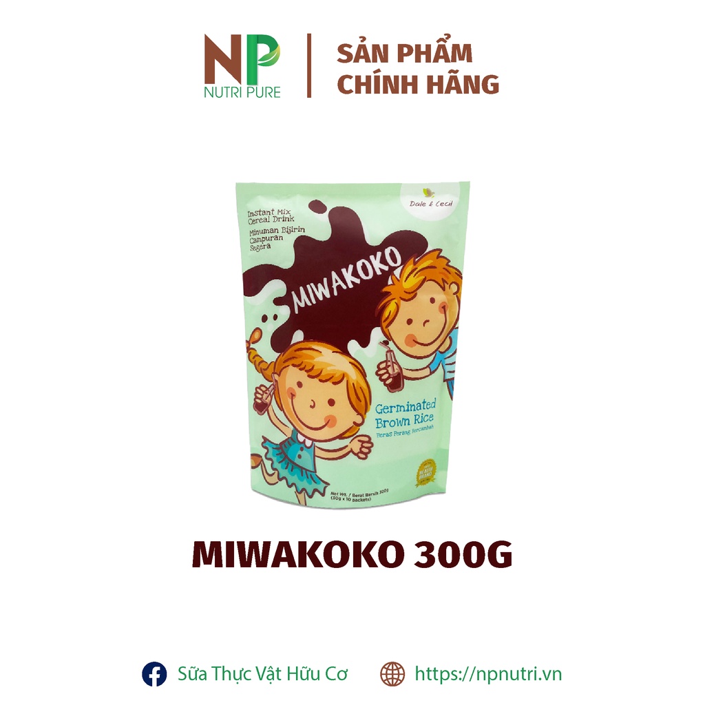 Sữa Hạt Miwako - Vị Cacao 300gr - Sữa Công Thức Thực Vật Hữu Cơ Cho Trẻ Phát Triển Tư Duy& Kiểm Soát Cảm Xúc-Miwa store