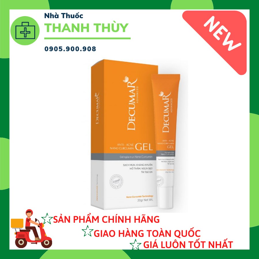 Kem ngừa mụn Decumar 20g - Kem nghệ từ Nano curcumin - Hết mụn hết thâm hết sẹo