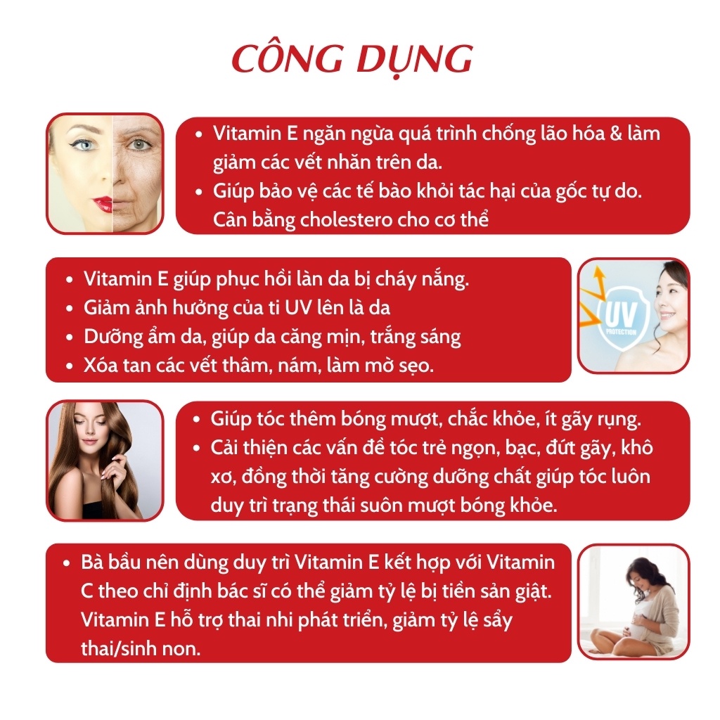 Viên uống bổ sung vitamin E HEALTHY CARE 500IU 200 VIÊN