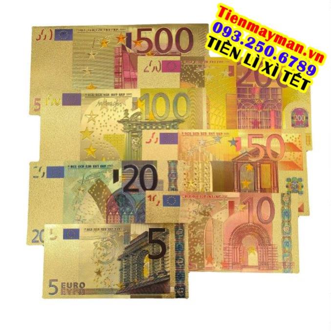Trọn Bộ Tờ EURO Mạ Vàng Sang Chảnh Plastic 7 TỜ - Từ 5 - 500 EURO