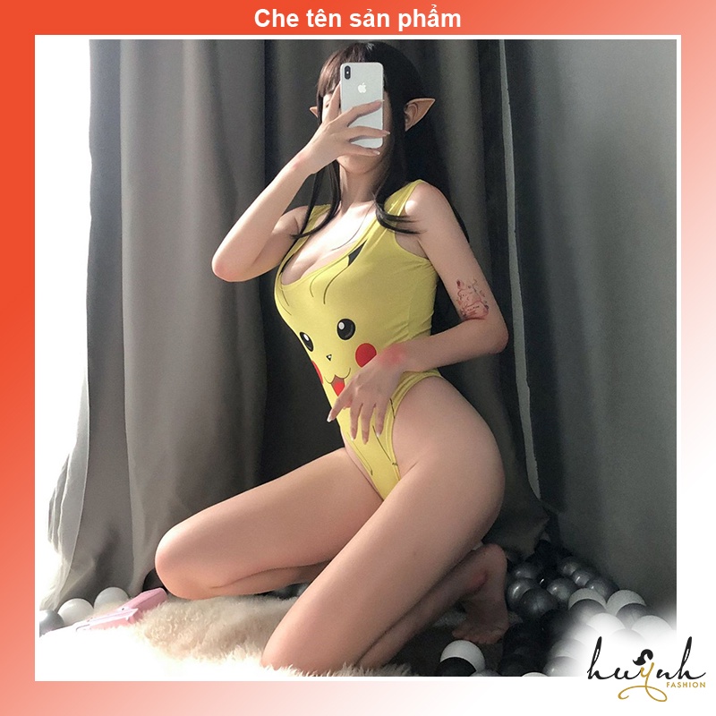 Bodysuit hình pikachu và anime dễ thương hở đáy - B06a