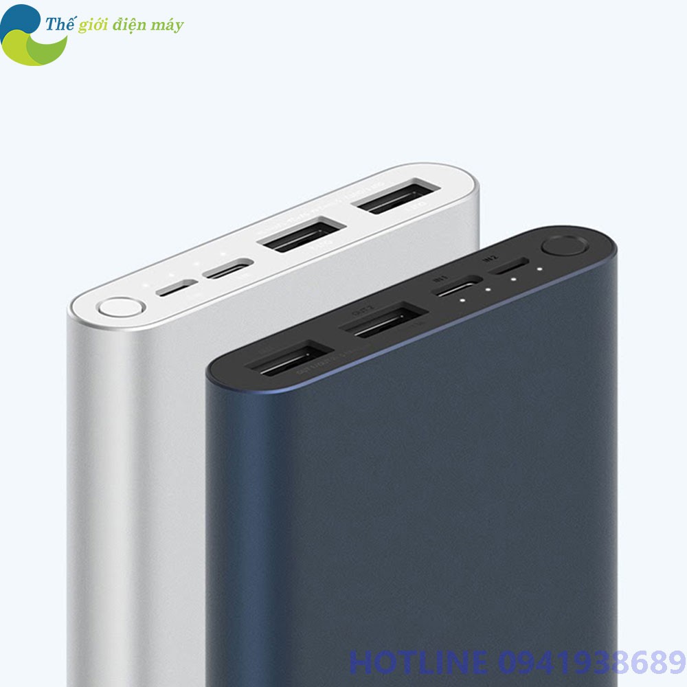 Pin sạc dự phòng Xiaomi 10000mah Gen 3 - Bảo hành 6 tháng - Shop Thế giới điện máy