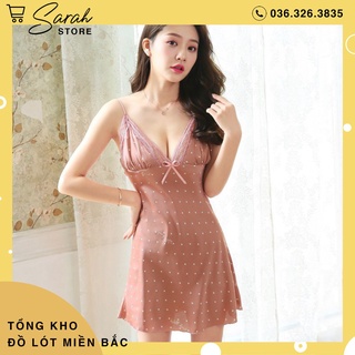 Váy Ngủ Lụa ,Đầm Ngủ Lụa Cao Cấp ( Chấm Bi )