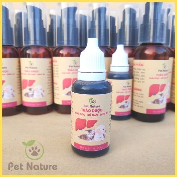 Siro kích thích thèm ăn, bổ gan, giải độc tố cao cấp dành cho chó mèo PET NATURE [Chai 20ml &amp; 50ml]
