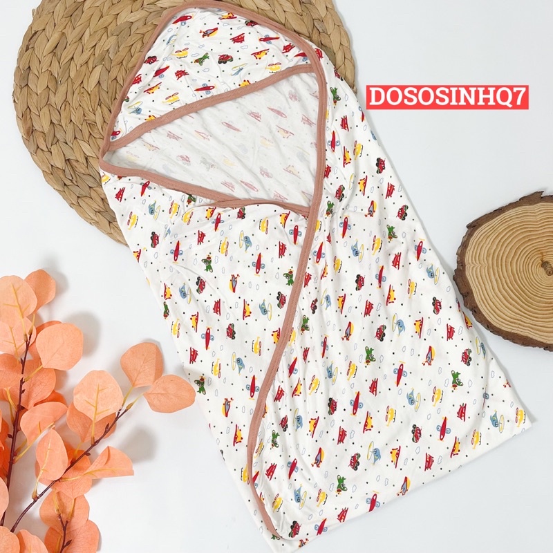 Chăn ủ sơ sinh THT vải sợi tre mềm mịn thoáng mát cho bé