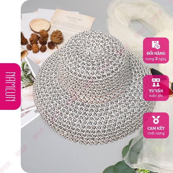 Nón cói lưới cao cấp nữ dáng lồng đèn phong cách Hàn Quốc CN008