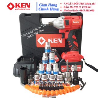 Máy khoan - siết bulong- bắt vít tôn ken dùng pin 118v tặng bộ đồ nghề cao cấp như hình