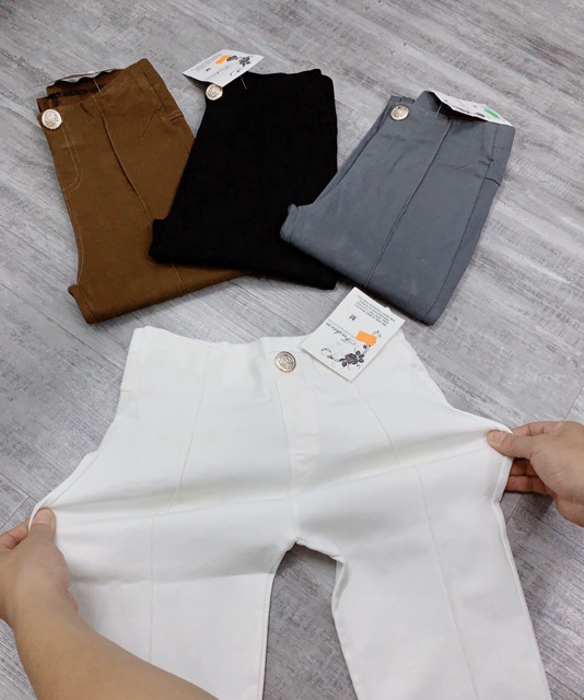 QUẦN CẠP CAO GÂN KHUY TRÒN 4 MÀU HOT | BigBuy360 - bigbuy360.vn