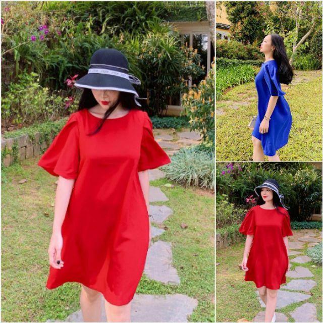 Đầm dáng suông cát len bánh bèo - DTH