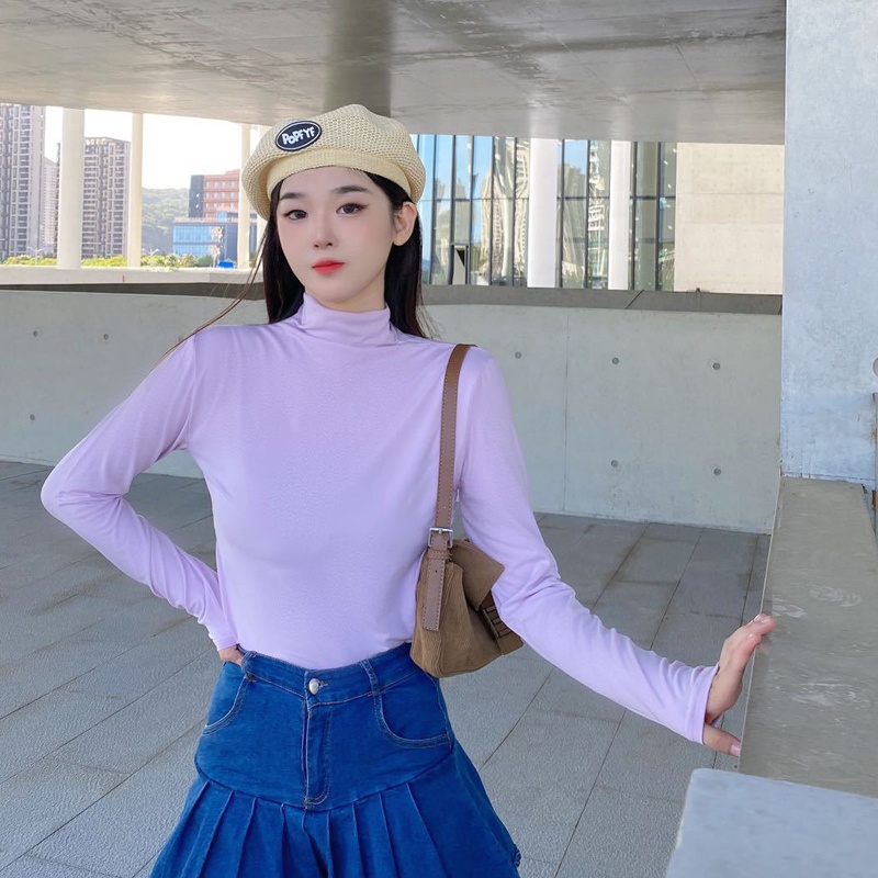 IELGY Áo Cổ Lọ Tay Dài Thời Trang Trẻ Trung Cho Nữ