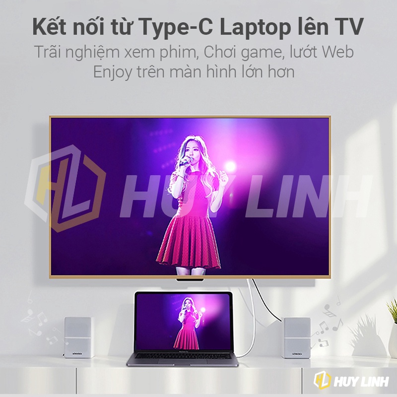 Cáp chuyển đổi Type C to HDMI siêu xịn dài 1.8M - Hỗ trợ 4K 30hz HL125 | BigBuy360 - bigbuy360.vn