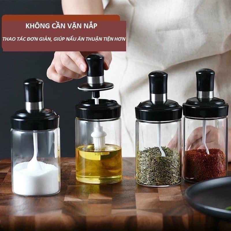 Combo 3 hũ gia vị thuỷ tinh