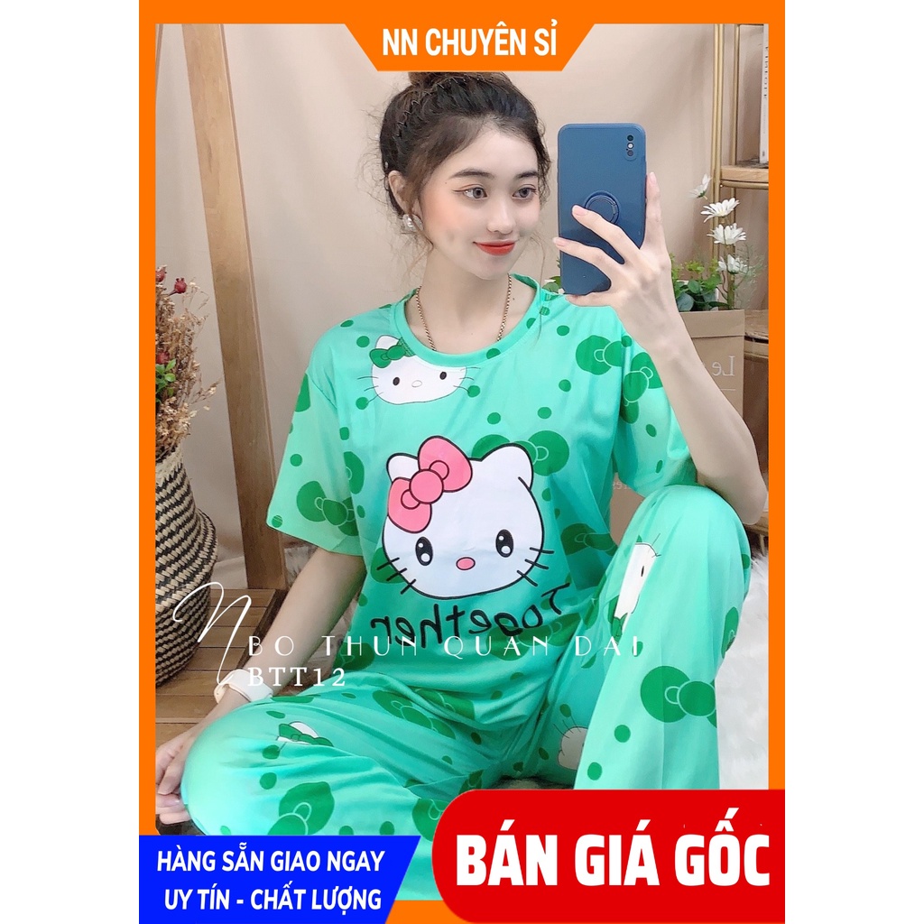 Đồ bộ thun dài in hình cực xinh BTT17 BTT18 ⚡Ảnh thật