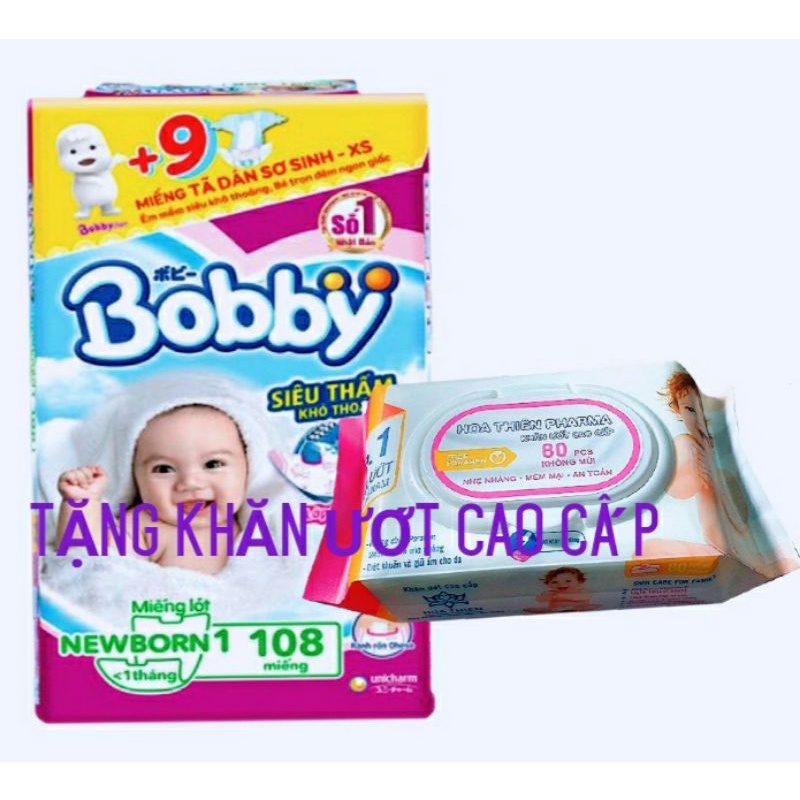 (HCM) MIẾNG LÓT SƠ SINH BOBBY NEWBORN 1 , NEWBRON 2 (>1 , <1 THÁNG )