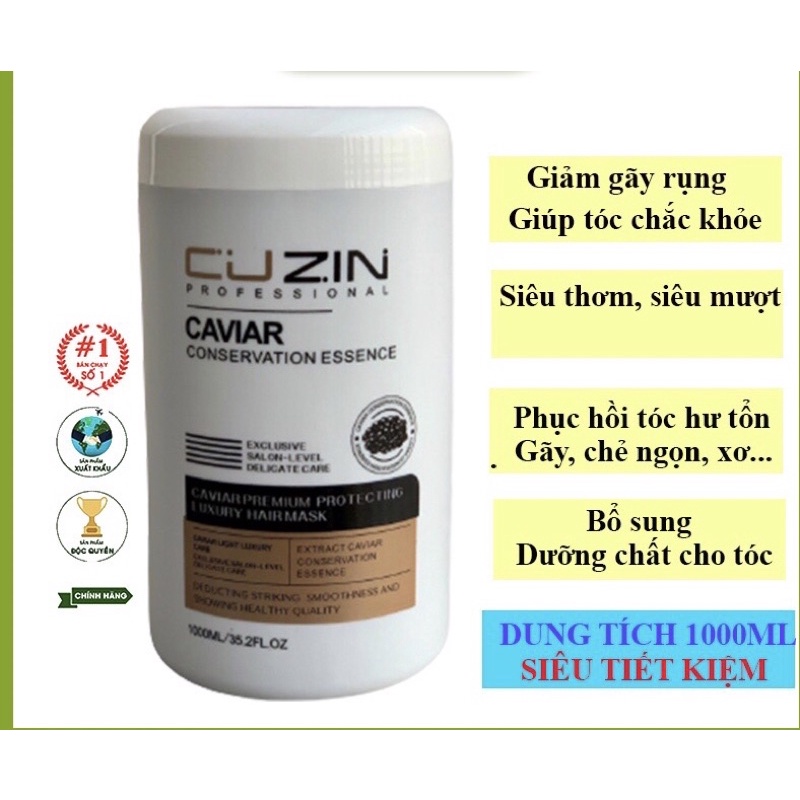 KEM Ủ TÓC HẤP TÓC TẢO BIỂN CUZIN 1000ML-DẦU HẤP CHĂM SÓC TÓC SIÊU PHỤC HỒI