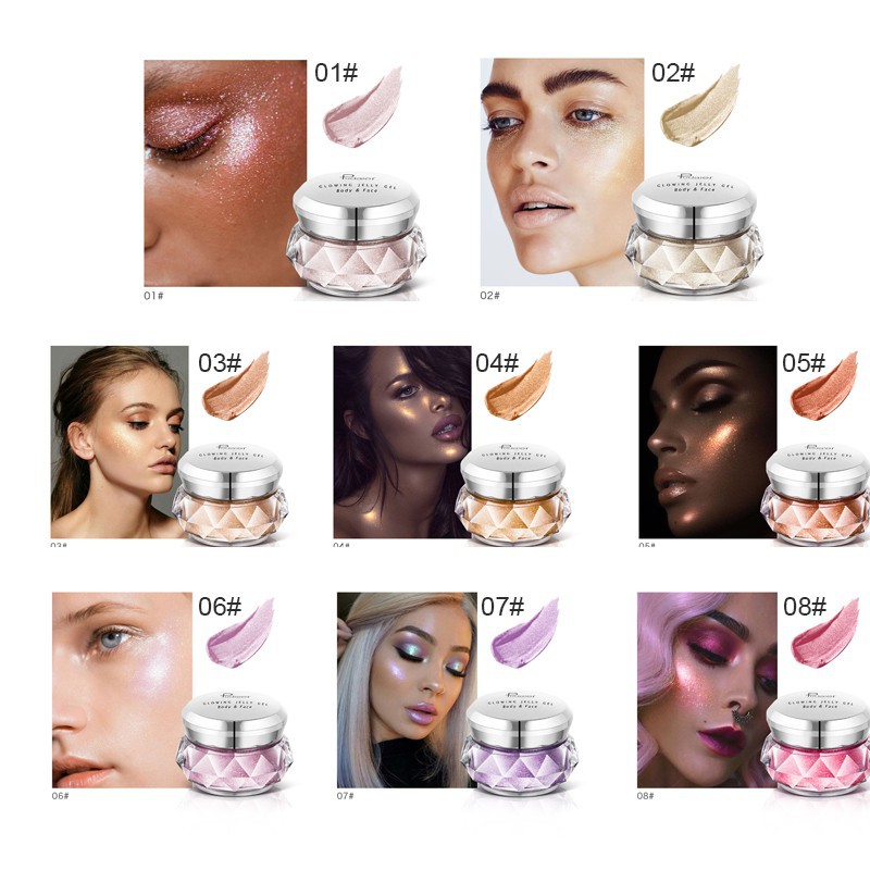 Gel trang điểm bắt sáng Pudaier cho mặt và cơ thể 8 màu tùy chọn 43g