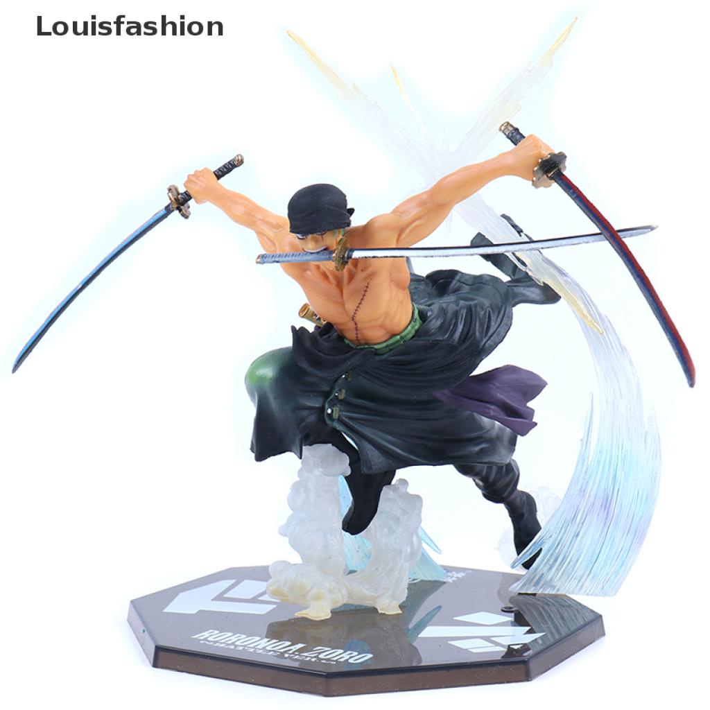 [Louisfashion] Anime One Piece 17cm Ronoa Zoro Ghost Battle PVC Action Figure Model Toys  New Stock