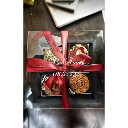 Hộp pet vuông kt trong lòng 8.8cm, cả hộp 9,8cm cao 5cm