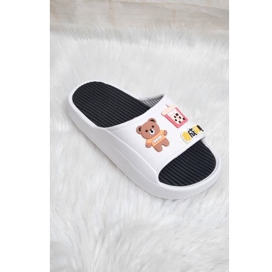 DÉP HÌNH GẤU TRÀ SỮA  VÀ GẤU BEAR NAM NỮ ĐÚC NGUYÊN KHỐI ( DÉP FROM NHỎ TĂNG LÊN 2 SIZE )