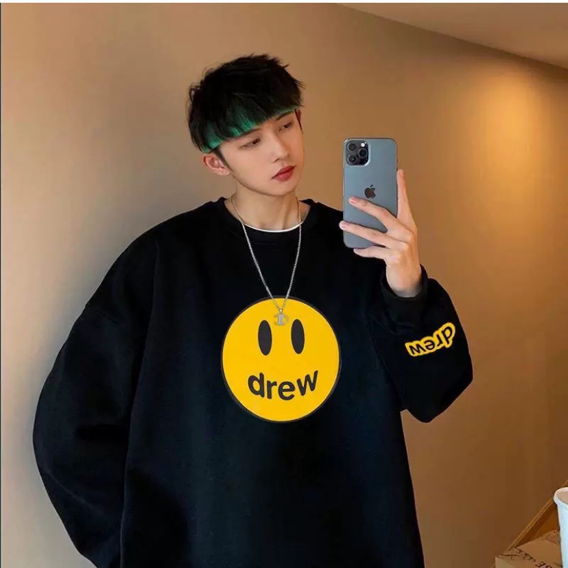 Áo khoác nỉ  Áo sweater màu đen nam nữ đẹp form rộng Unisex chất nỉ ngoại dày dặn - LUXCY