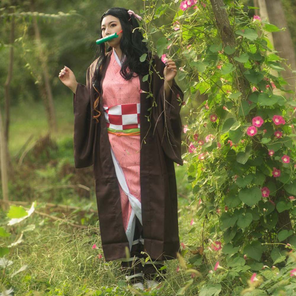 Ống Nhựa Tre Miệng Rộng Hóa Trang Nhân Vật Anime Nhật Bản Nezuko Kamado Nezuko