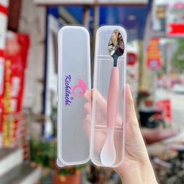 Thìa Nạo Hoa Quả Tập Ăn Dặm Cho Bé 2in1 KICHILACHI
