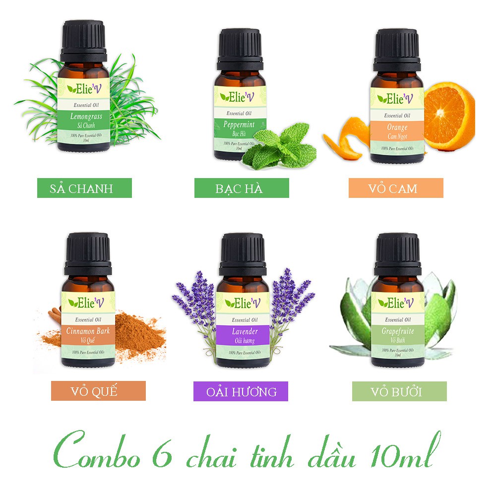 Combo 6 chai tinh dầu nguyên chất 10ml