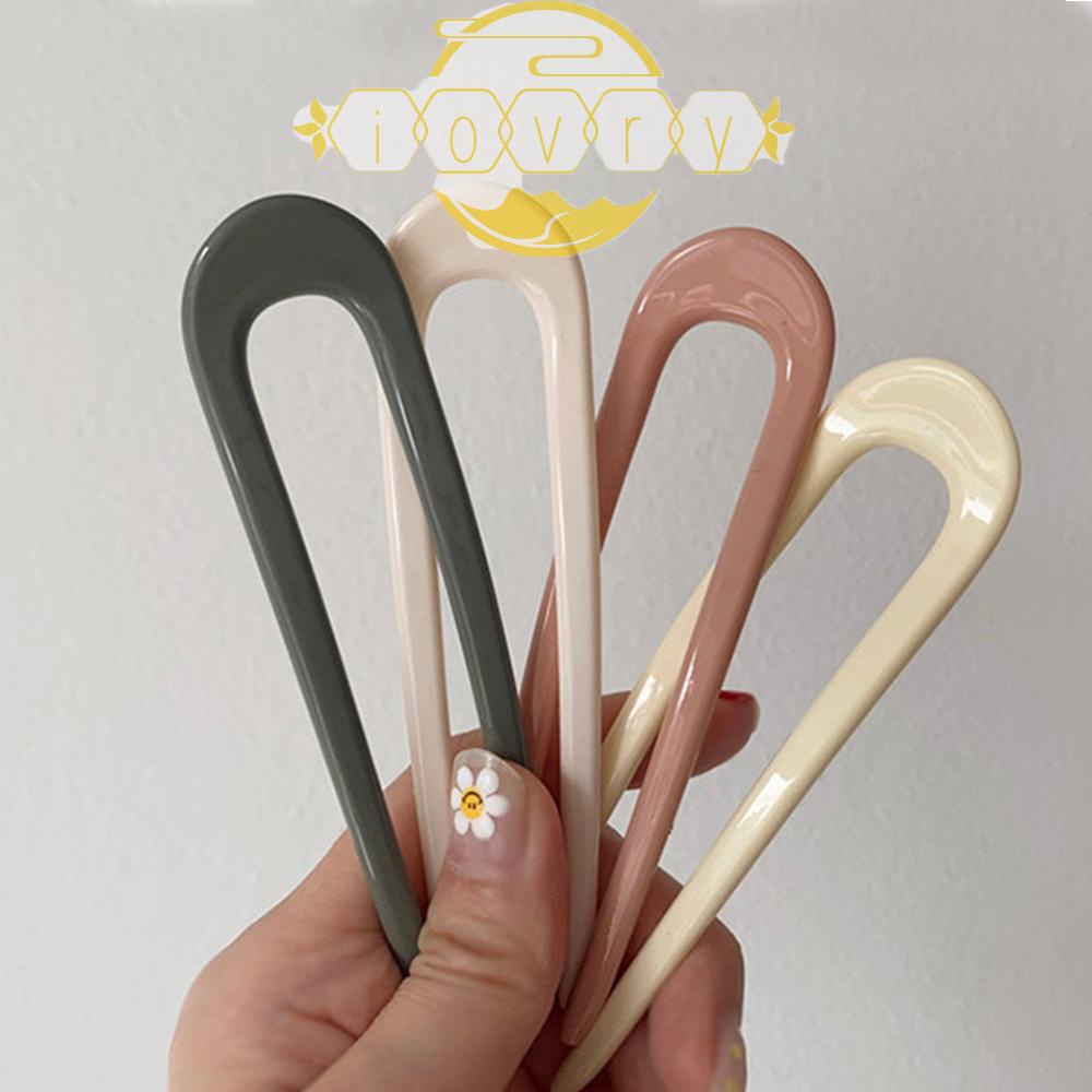 Trâm Cài Tóc Bằng Acrylic Màu Ngà Đơn Giản Phong Cách Vintage Hàn Quốc