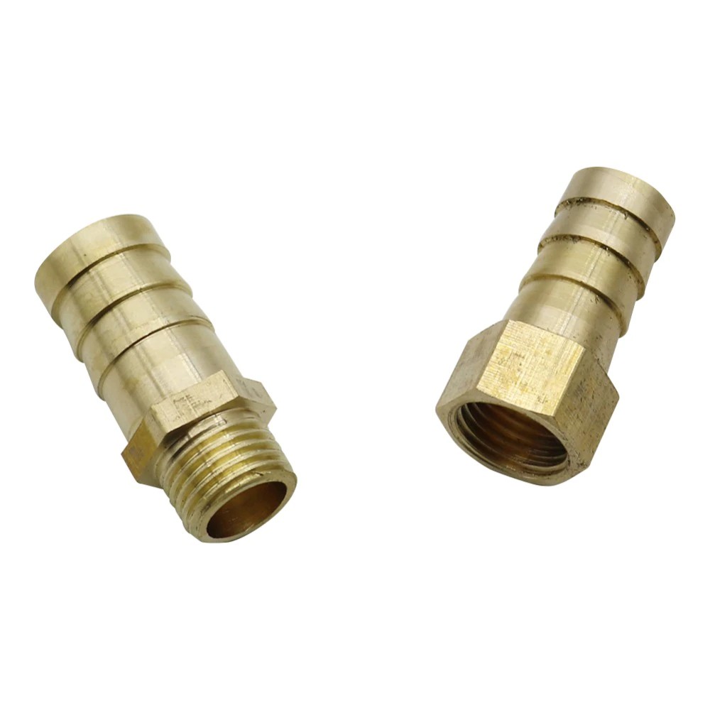1/4"Female/Male Thread Connector Brass to 6-14mm Barb Pipe Hose Fitting Adapter
