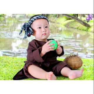 [ chất lượng ] Bộ bà ba bé trai cao cấp và khăn rằn