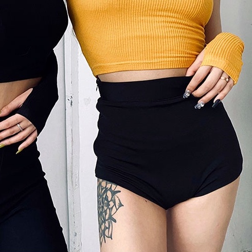 Quần short ôm body xếch mông dây kéo hông gợi cảm quyến rũ Hàn Quốc hack dáng cho Nữ