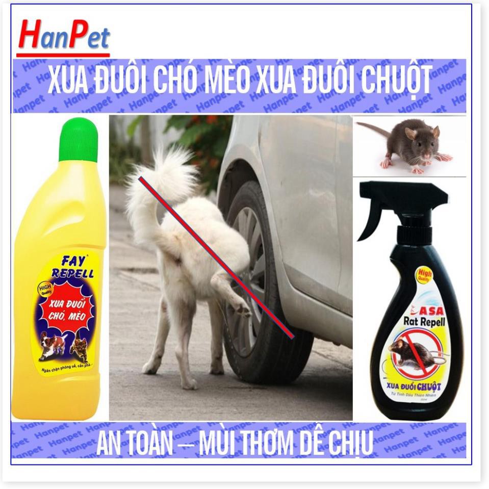 Hanpet.GV- LN Đuổi chuột xua đuổi chó, mèo đuổi ruồi Xịt Fay Repell ngăn chó phóng uế và cắn phá đồ đạc