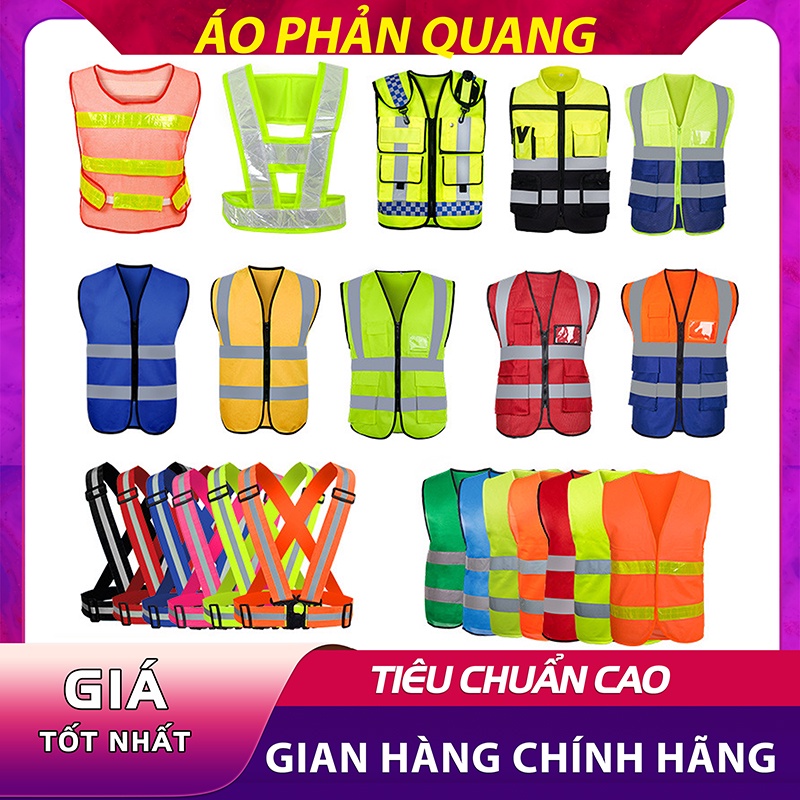 Áo phản quang phản chiếu dành cho công nhân, kỹ sư, dân đi phượt các loại chất lượng cao