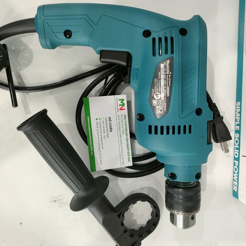 CHÍNH HÃNG - Máy khoan động lực cầm tay 500W Makita M0801B đầu kẹp 13mm