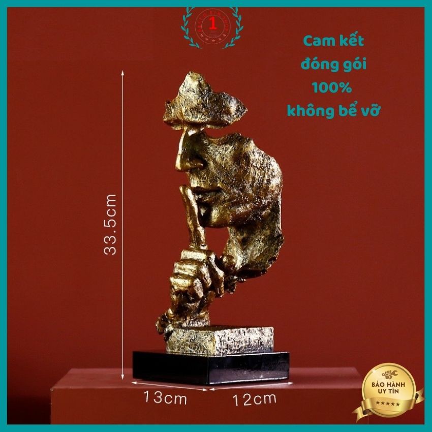 Tượng Đương đại trang trí nhà cửa decor mặt người tư thế im lặng , giúp chúng ta khi nóng vội kìm chế bản thân, tốt đẹp