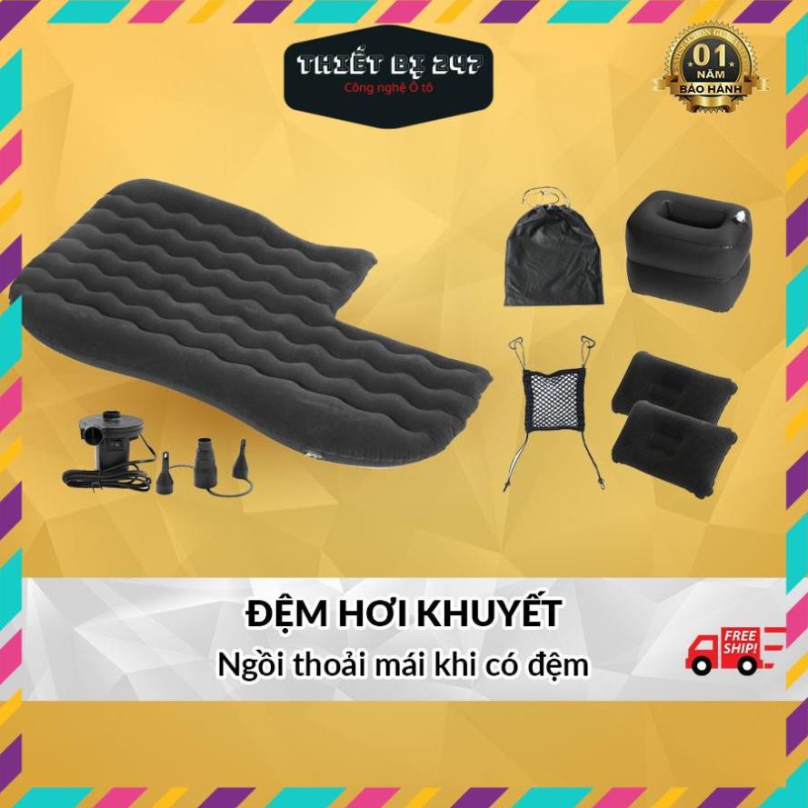 quà Đệm Hơi Cao Cấp Trên Ô Tô Độc Đáo | Tặng Kèm Bơm Điện 2 Gối Và Lưới Ngăn, Đề Điện Thoại Ipad