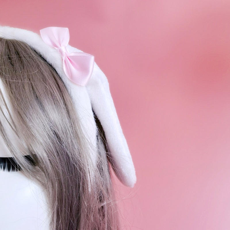 Băng Đô Tai Thỏ Phối Lông Phong Cách Lolita Dễ Thương
