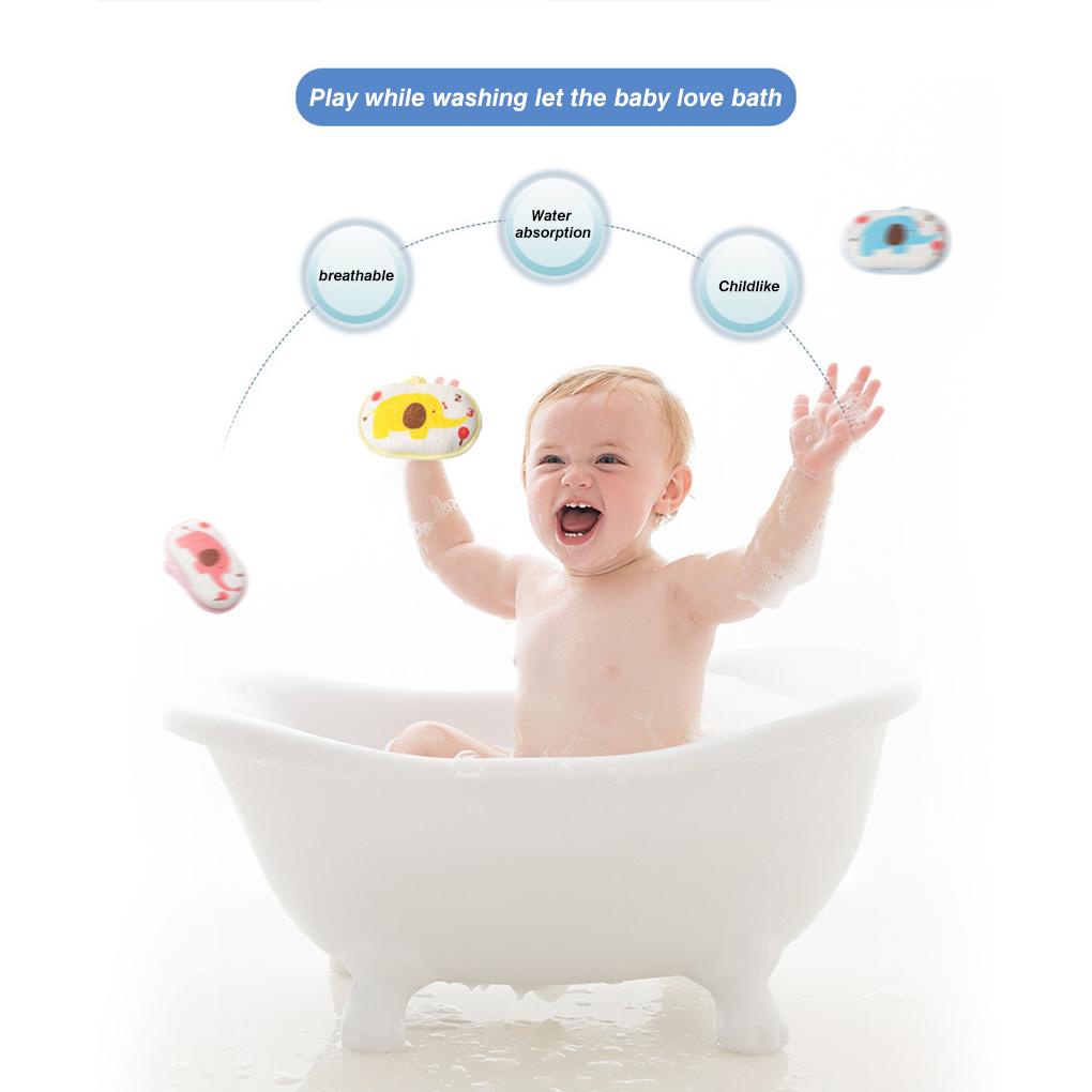 Bông Tắm Cotton Mềm Mại Tẩy Tế Bào Chết Toàn Thân Màu Xanh Dương Cho Bé