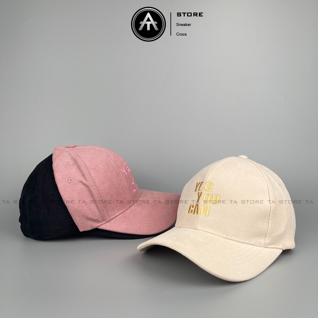 Mũ lưỡi trai thêu chữ Yes U Can chất nhung cao cấp