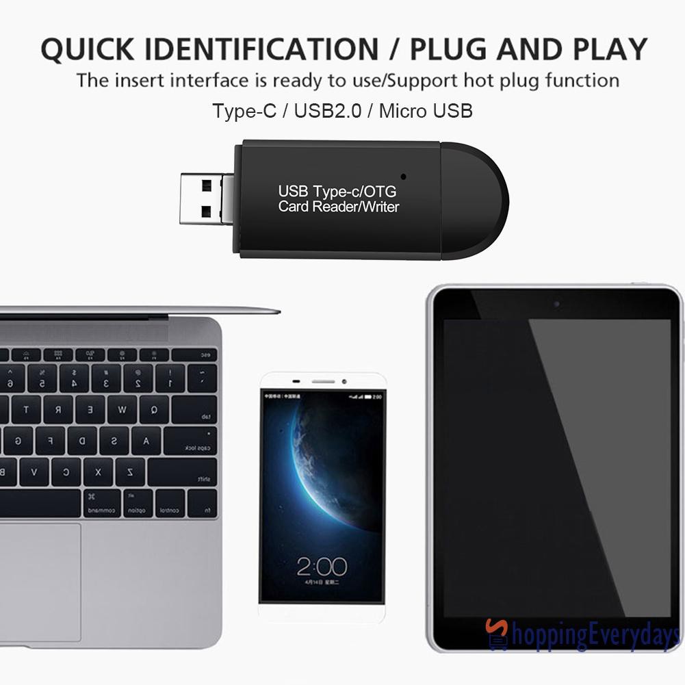 Đầu Đọc Thẻ Nhớ Micro Usb Otg 3 Trong 1 Tiện Dụng | BigBuy360 - bigbuy360.vn